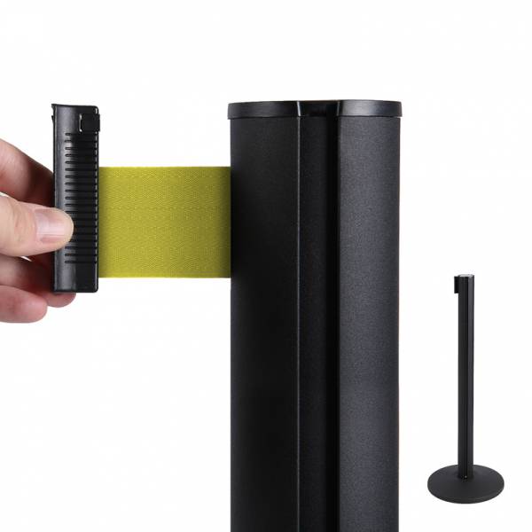 Bariéra černá, 2,7m výsuvný pásek žlutý