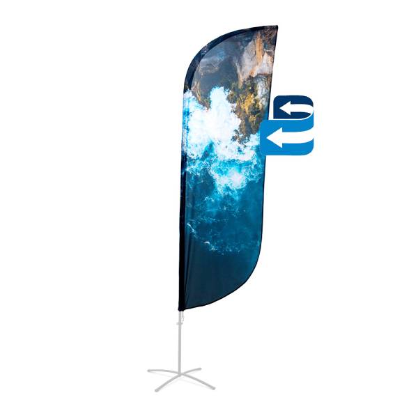 Reklamní vlajka tvaru pádlo oboustranný tisk 86 x 439 cm