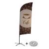 Beach Flag Alu Wind Set 310 With Water Tank Design Coffee - 0