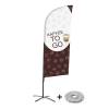 Beach Flag Alu Wind Set 310 With Water Tank Design Coffee To Go - 3