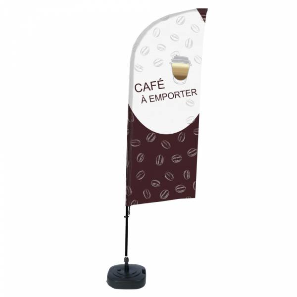 Beach Flag Alu Wind Set 310 With Water Tank Design Coffee To Go