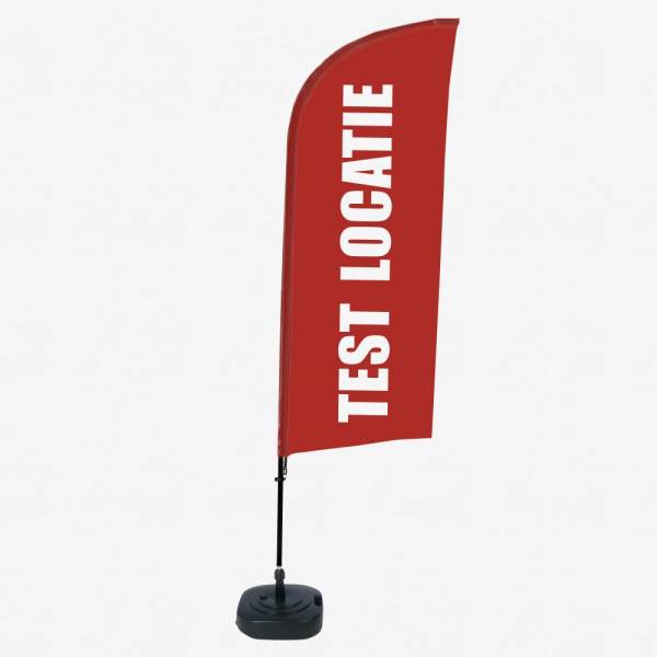 Kompletní sada reklamní vlajky ve tvaru křídla, křížová základna Design Testovací místo