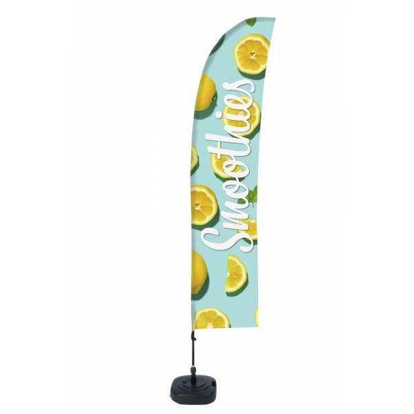 Kompletní sada reklamní vlajky L ve tvaru křídla Smoothies Lemon Spanish ECO