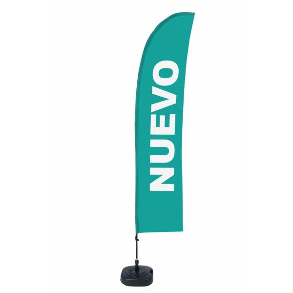 Kompletní sada reklamní vlajky L ve tvaru křídla New Turquoise Spanish ECO