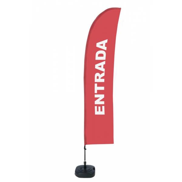 Kompletní sada reklamní vlajky L ve tvaru křídla Entrance Red Spanish