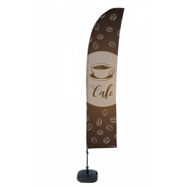 Kompletní sada reklamní vlajky L ve tvaru křídla Coffee Spanish ECO