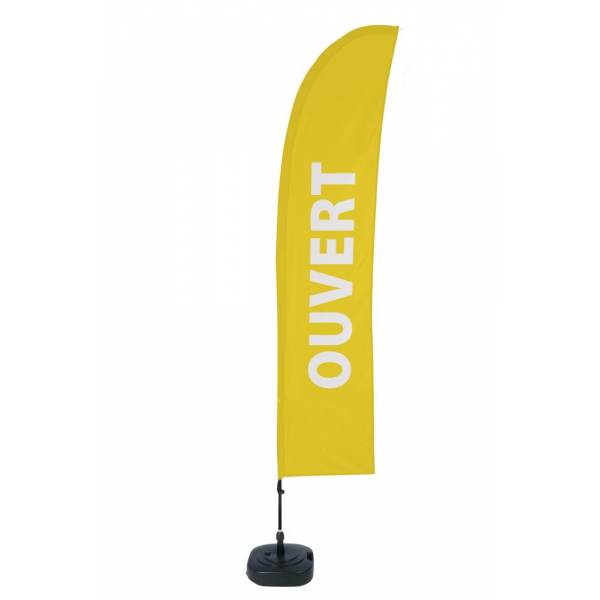 Kompletní sada reklamní vlajky L ve tvaru křídla Open Yellow French ECO