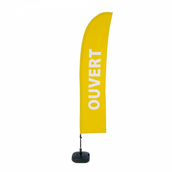 Kompletní sada reklamní vlajky L ve tvaru křídla Open Yellow French