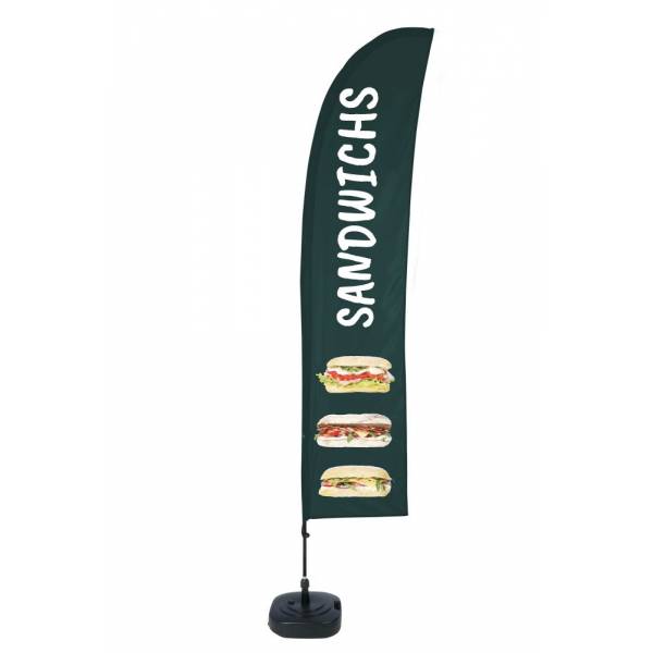 Kompletní sada reklamní vlajky L ve tvaru křídla Sandwiches French ECO