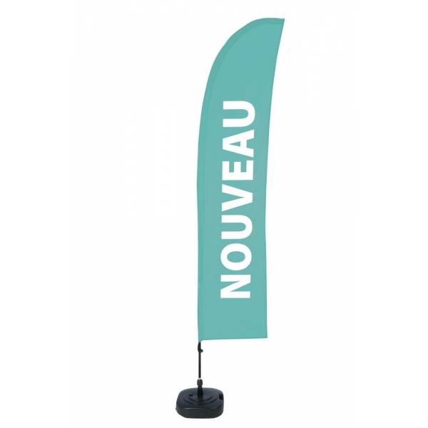 Kompletní sada reklamní vlajky L ve tvaru křídla New Turquoise French ECO