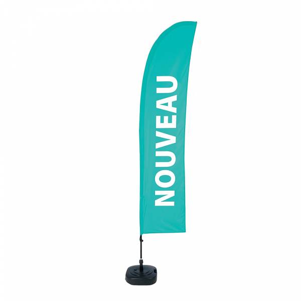 Kompletní sada reklamní vlajky L ve tvaru křídla New Turquoise French