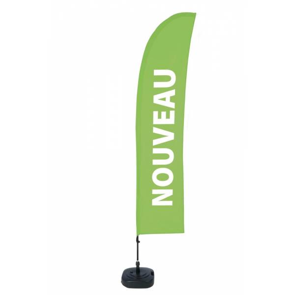 Kompletní sada reklamní vlajky L ve tvaru křídla New Green French ECO