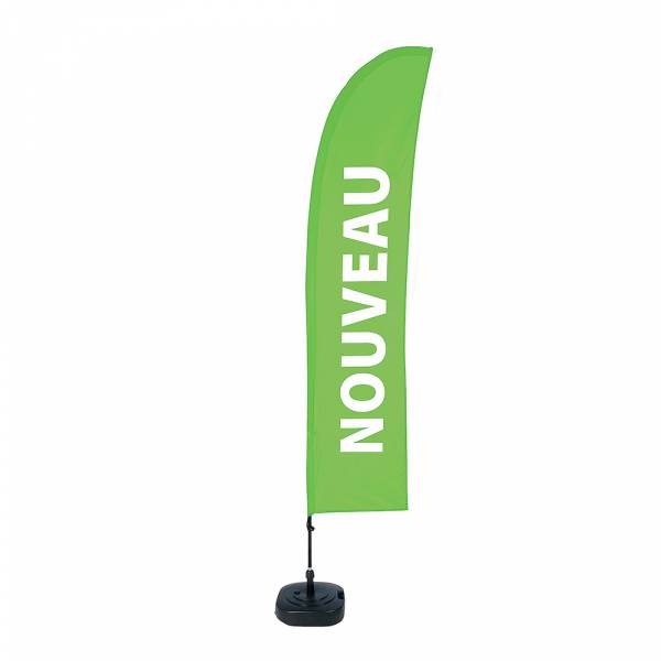 Kompletní sada reklamní vlajky L ve tvaru křídla New Green French