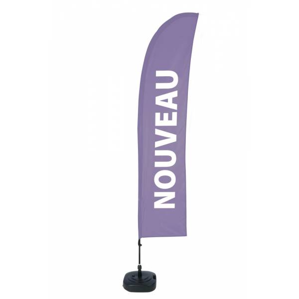 Kompletní sada reklamní vlajky L ve tvaru křídla New Purple French ECO