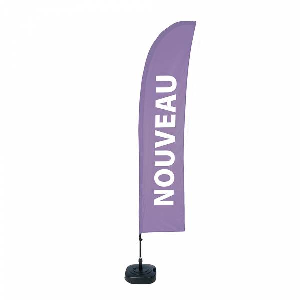 Kompletní sada reklamní vlajky L ve tvaru křídla New Purple French