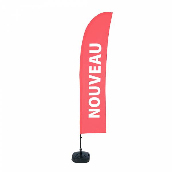 Kompletní sada reklamní vlajky L ve tvaru křídla New Red French