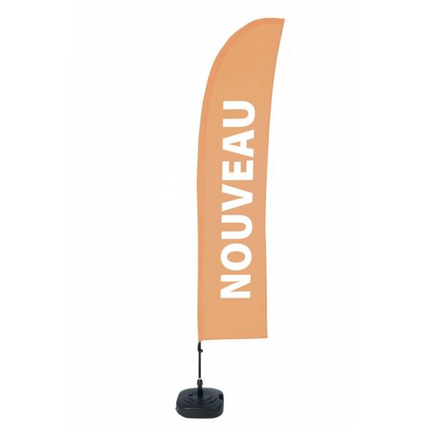 Kompletní sada reklamní vlajky L ve tvaru křídla New Orange French ECO
