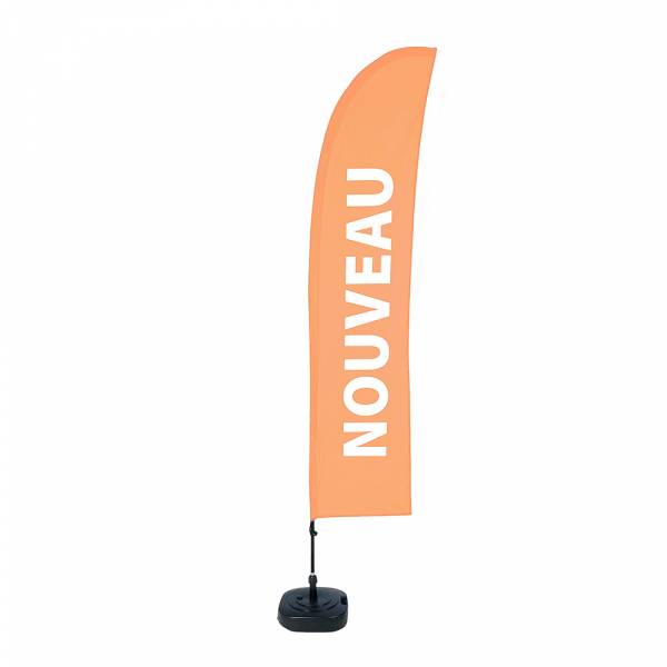 Kompletní sada reklamní vlajky L ve tvaru křídla New Orange French
