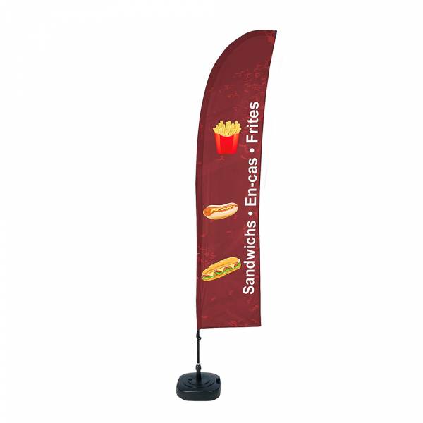 Kompletní sada reklamní vlajky L ve tvaru křídla Snacks French