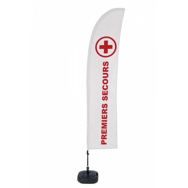 Kompletní sada reklamní vlajky L ve tvaru křídla First Aid French ECO
