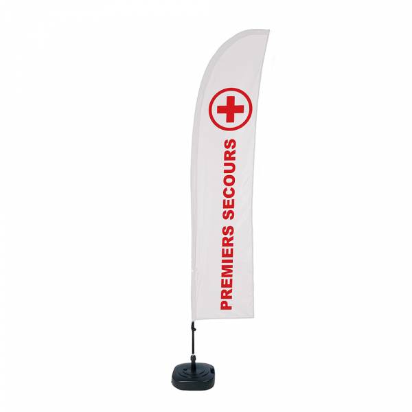 Kompletní sada reklamní vlajky L ve tvaru křídla First Aid French
