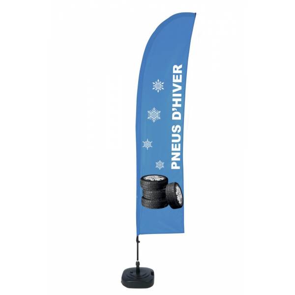 Kompletní sada reklamní vlajky L ve tvaru křídla Winter Tires French ECO