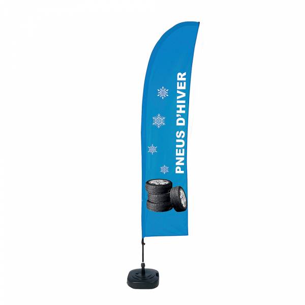 Kompletní sada reklamní vlajky L ve tvaru křídla Winter Tires French