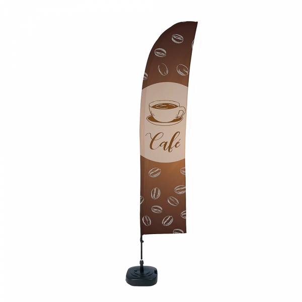 Kompletní sada reklamní vlajky L ve tvaru křídla Coffee French