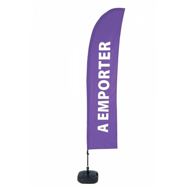 Kompletní sada reklamní vlajky L ve tvaru křídla Take Away Purple French ECO