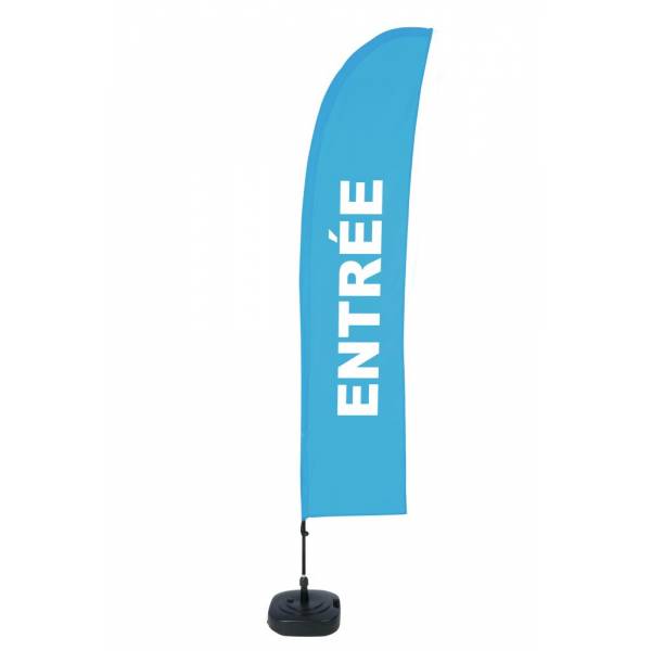 Kompletní sada reklamní vlajky L ve tvaru křídla Entrance Blue French ECO