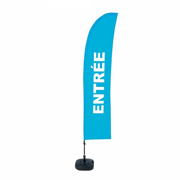 Kompletní sada reklamní vlajky L ve tvaru křídla Entrance Blue French