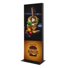 Digitální totem 55", s monitorem a tištěnými textilními rámy