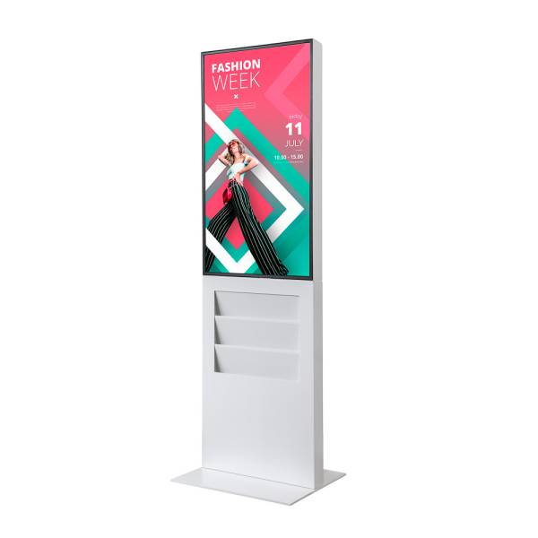 Digitální totem Smart Line s Kapsou 6 x A4, bílá barva