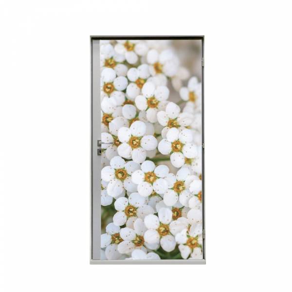 Door Wrap 80 cm Bílé květiny Spirea