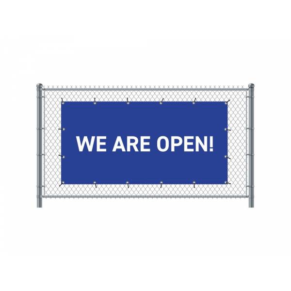 Standardní banner na plot 200 x 100 cm otevřeno anglicky modré