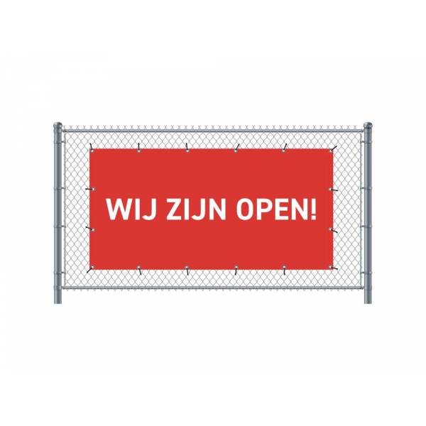 Standardní banner na plot 200 x 100 cm otevřeno holandsky červené