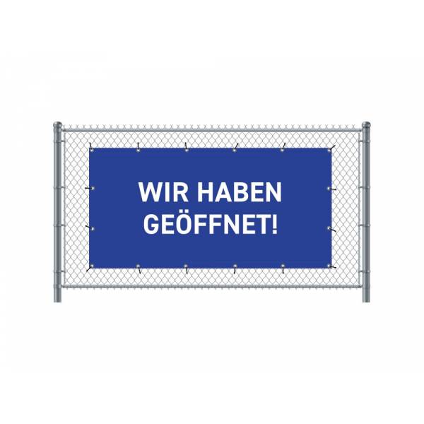 Standardní banner na plot 200 x 100 cm otevřeno německy modré