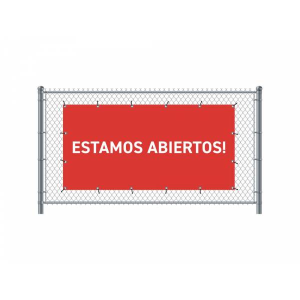 Standardní banner na plot 200 x 100 cm otevřeno španělština Červené