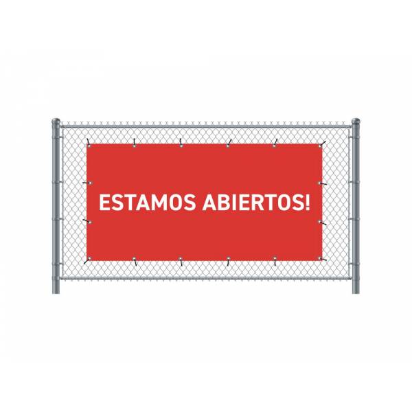 Standardní banner na plot 200 x 100 cm otevřeno španělsky červené