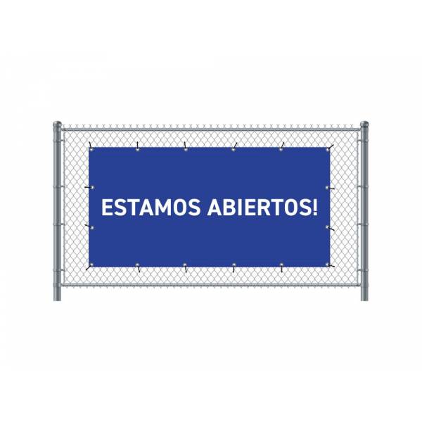 Standardní banner na plot 200 x 100 cm otevřeno španělsky modré