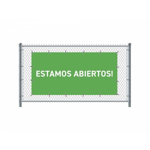 Standardní banner na plot 200 x 100 cm otevřeno španělsky zelené