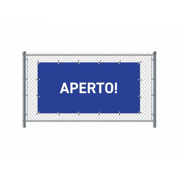 Standardní banner na plot 200 x 100 cm otevřeno italsky modré