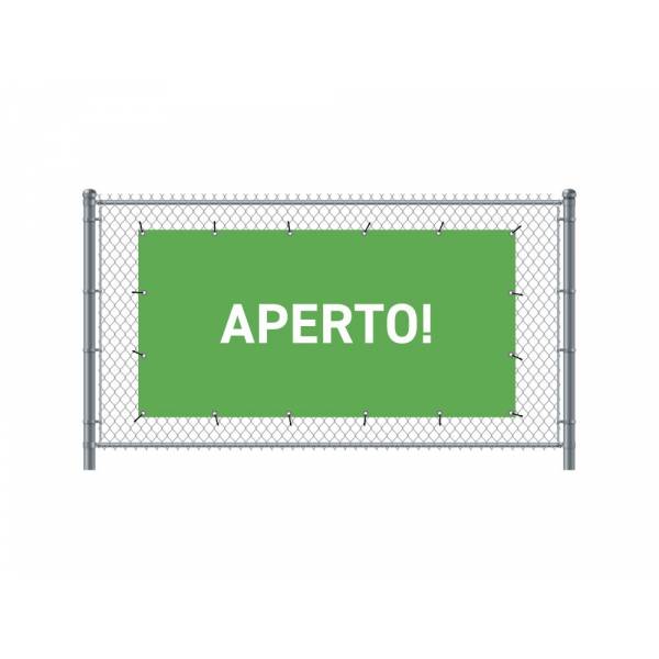 Standardní banner na plot 200 x 100 cm otevřeno italsky zelené