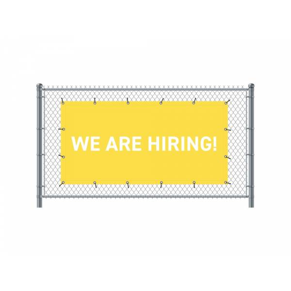 Standardní banner na plot 200 x 100 cm Přijímáme nové zaměstnance anglicky žlutá