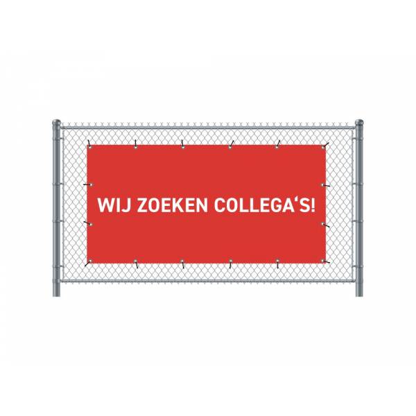 Standardní banner na plot 200 x 100 cm Přijímáme nové zaměstnance holandský Červené