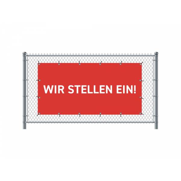Standardní banner na plot 300 x 140 cm Přijímáme nové zaměstnance Němec Červené