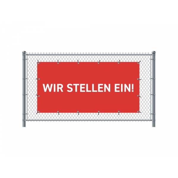 Standardní banner na plot 200 x 100 cm Přijímáme nové zaměstnance německy červené