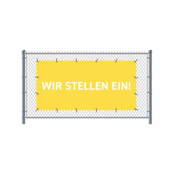 Standardní banner na plot 200 x 100 cm Přijímáme nové zaměstnance německy žlutá