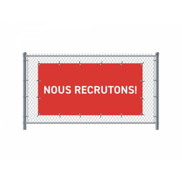 Standardní banner na plot 200 x 100 cm Přijímáme nové zaměstnance francouzky červené