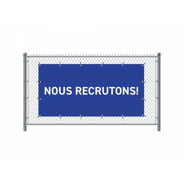 Standardní banner na plot 200 x 100 cm Přijímáme nové zaměstnance francouzština modré